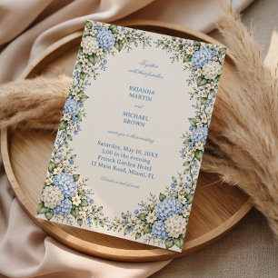 Blue Hydrangea Garden Botanical Grace Invitation