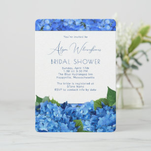 Blue Hydrangea Garden Bridal Shower Invitation