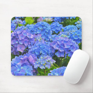 Blue Hydrangea Garden Flowers Floral Mouse Pad