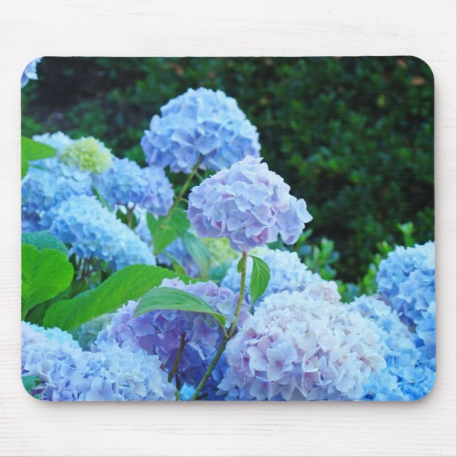 Blue Hydrangea Gardens mousepad Floral Flowers (Front)