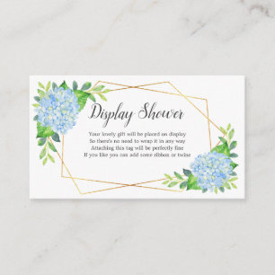 Blue Hydrangea Geometric Bridal Display Shower Enclosure Card