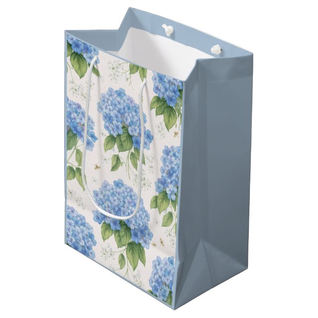 Blue Hydrangea Gift Bag | Botanical (Front Angled)