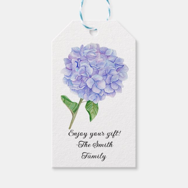 blue hydrangea gift tags (Front)