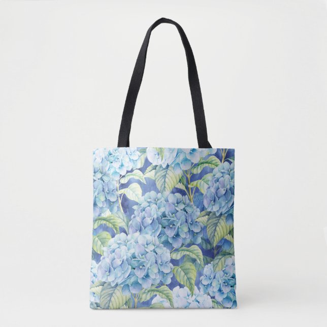 Blue Hydrangea go everywhere tote Bag (Front)
