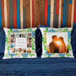Blue Hydrangea Gold 20th Anniversary Photo Collage Cushion<br><div class="desc">The Floral Blue Hydrangea Gold 20th Wedding Anniversary Photo Collage Pillow features beautiful watercolor with blue hydrangeas, greenery, and digital gold effect. It makes a beautiful wedding anniversary gift idea for a spring, summer anniversary party or other celebration. Beautiful custom anniversary pillow for a romantic anniversary gift idea! You can...</div>