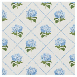 Blue Hydrangea Grandmillennial Fabric