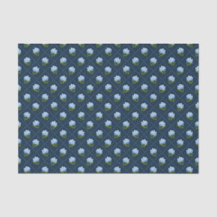 Blue Hydrangea Grandmillennial Navy Tissue Paper