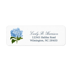 Blue Hydrangea Grandmillennial Return Address Label