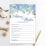 Blue Hydrangea Greenery Wishes & Advice Card<br><div class="desc">Enjoy your bridal shower with these funny games.
Personalise with the bride to be's name and date of shower. 
For further customisation,  please click the "customise further" link. If you need help,  contact me please.</div>