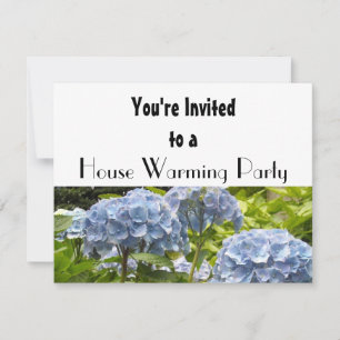 Blue Hydrangea House Warming Party Invitation