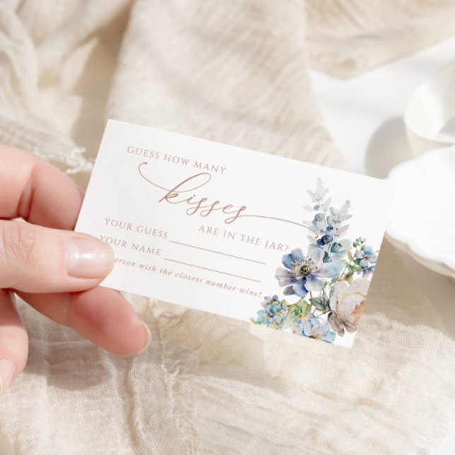 Blue Hydrangea How Many Kisses Shower Game card (Creator Uploaded)