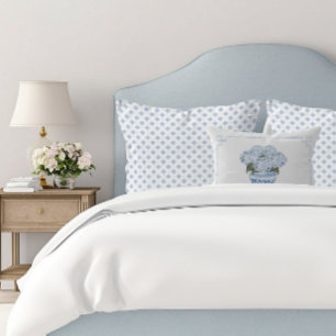 Blue Hydrangea in Chinoiserie Planter Lumbar Decorative Cushion