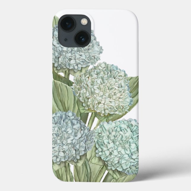 Blue Hydrangea iPhone Wallet Case (Back)
