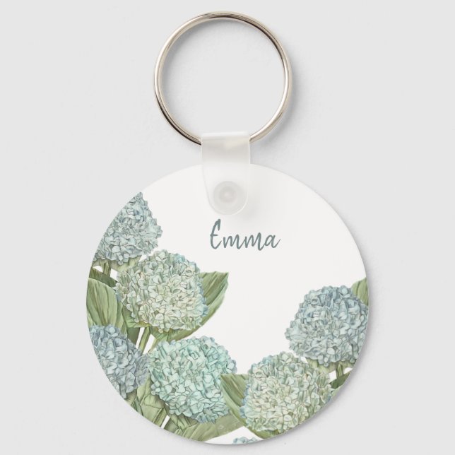Blue Hydrangea Key Ring (Front)