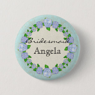 Blue Hydrangea Lace Floral Formal Bridesmaid Badge