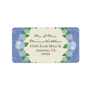 Blue Hydrangea Lace Floral Formal Elegant Business Label