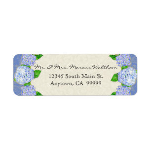 Blue Hydrangea Lace Floral Formal Elegant Business Return Address Label