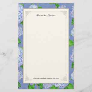 Blue Hydrangea Lace Floral Formal Elegant Weddings Stationery