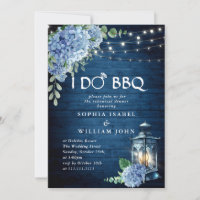Blue Hydrangea Lantern Navy Wood Rehearsal Dinner