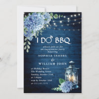 Blue Hydrangea Lantern Wood Engagement Party