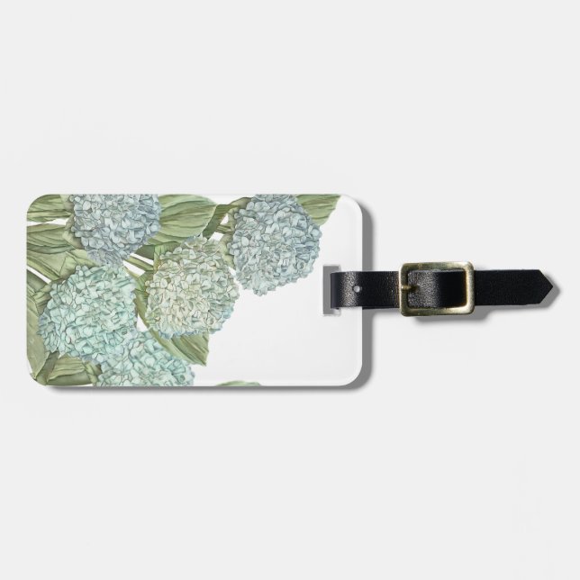 Blue Hydrangea Luggage Tag (Front Horizontal)