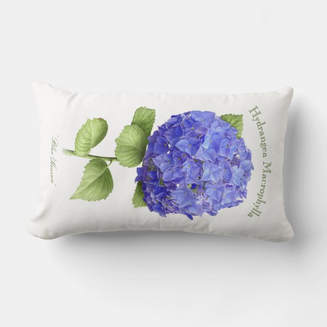 Blue Hydrangea Lumbar Cushion (Front)