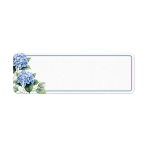 Blue Hydrangea Mailing Return Address Label