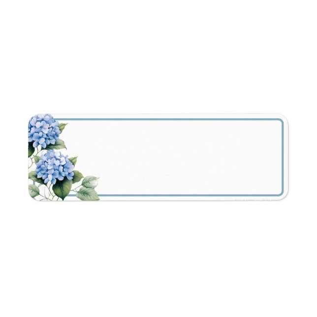 Blue Hydrangea Mailing Return Address Label (Front)