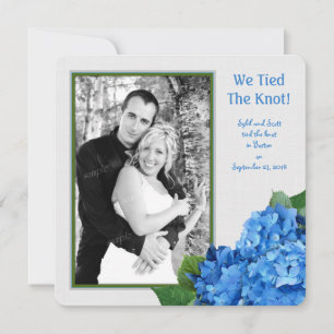 Blue Hydrangea Marriage Announcement Photo Card