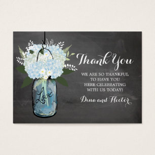 Blue Hydrangea Mason Jar Chalkboard   Favour Tag