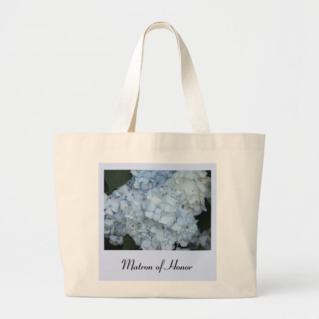 Blue Hydrangea Matron of Honour Large Tote Bag (Front)