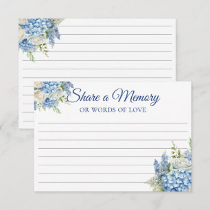 Blue Hydrangea Memorial Share a Memory Note Card