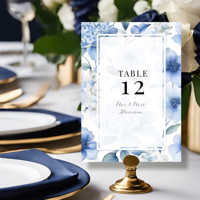 Blue Hydrangea Modern Spring Summer Floral Wedding Invitation (Creator Uploaded)