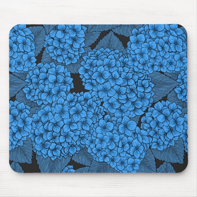 Blue hydrangea mouse pad (Front)