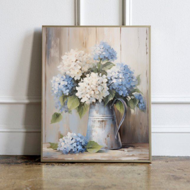 Blue Hydrangea Oil Painting Poster (Creator Uploaded)