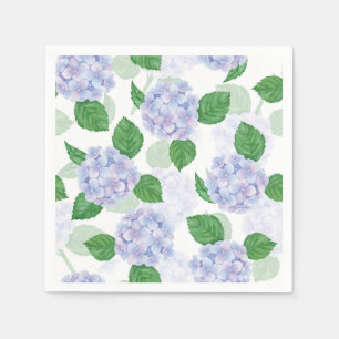 Blue Hydrangea Paper Napkin, Floral Party Supplies Napkin