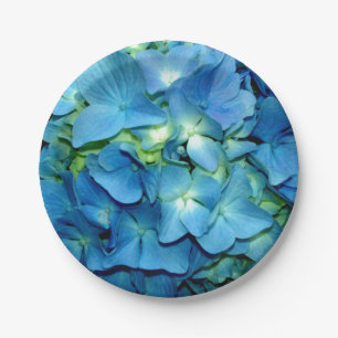 Blue Hydrangea Paper Plate