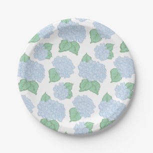 Blue Hydrangea Paper Plates