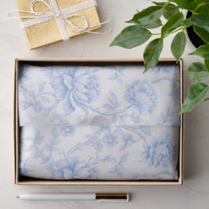 Blue Hydrangea Pattern Watercolor Floral Botanical Tissue Paper