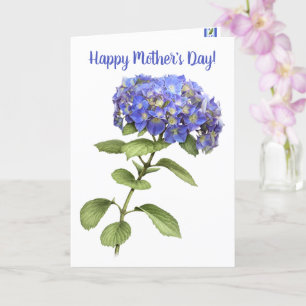 Blue Hydrangea Personalised Mother's Day Card