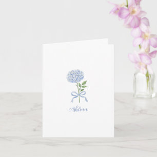 Blue Hydrangea Personalised Note Card