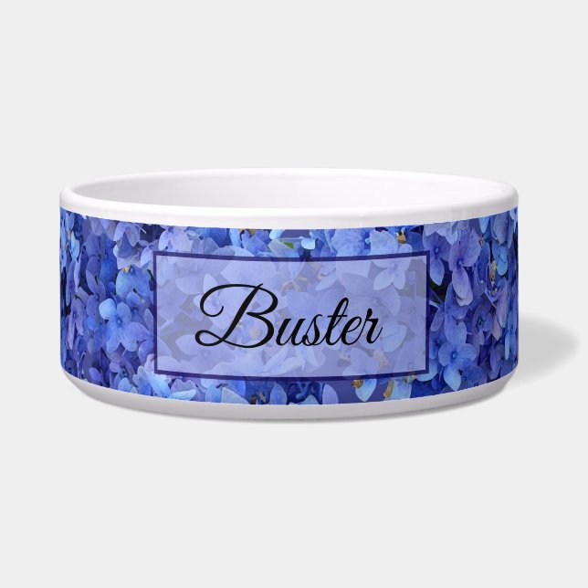 Blue Hydrangea Pet Bowl (Front)