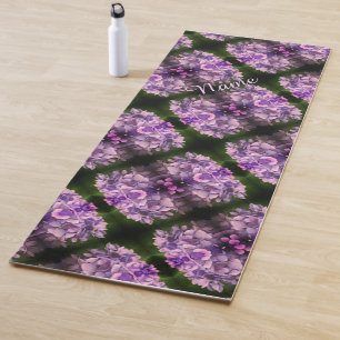 Blue Hydrangea Petals Abstract Art Personalised Yoga Mat