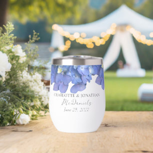 Blue Hydrangea Petals Wedding Personalised Names