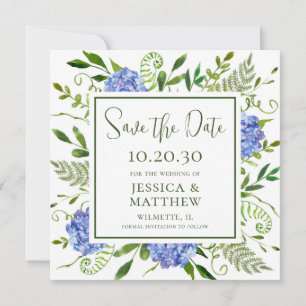 Blue Hydrangea Photo Wedding Save The Date