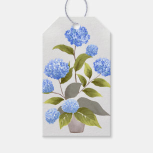 Blue Hydrangea Plant Beautiful Floral Watercolor Gift Tags