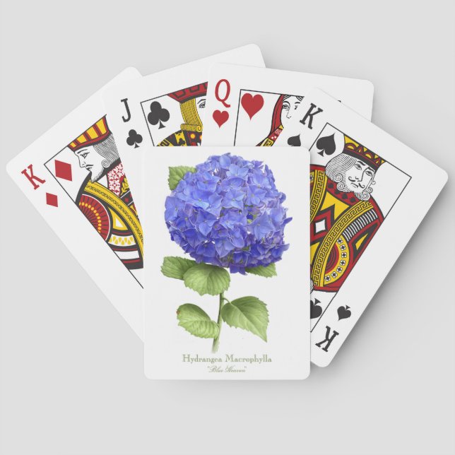 Blue Hydrangea Playing Cards (Back)