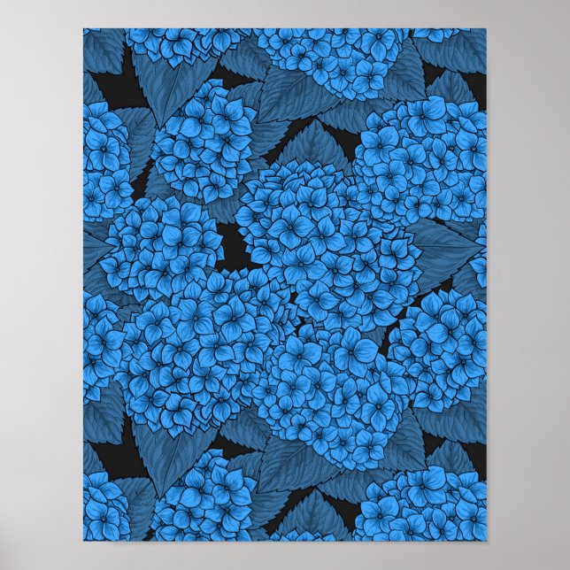 Blue hydrangea poster (Front)