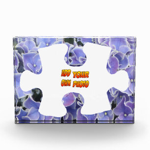 Blue Hydrangea Puzzle Piece Cust. Photo Block