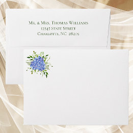 Blue Hydrangea Rehearsal Dinner A7  Envelope